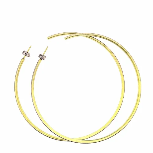 Extra Large Subtle Yellow Colour Hoop Earrings